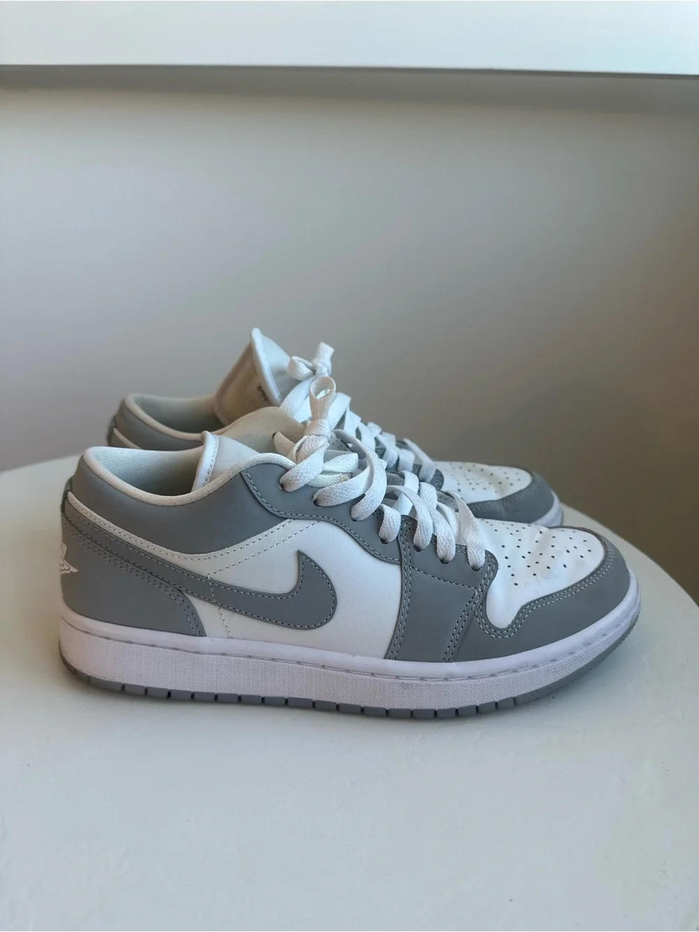 Nike Air Jordan 1 Low — White & Grey Low-Top Sneakers